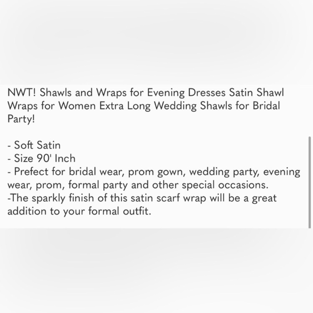 Satin Silver Bridal Shawl Wrap - Picture 3 of 3